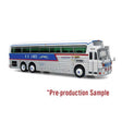 1971 Eagle Model 05 Bus - Assembled -- KG Lines Greyhound/Trailways (white, blue, red)