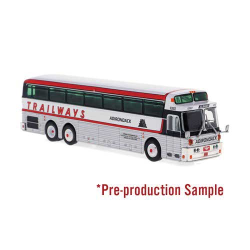 1971 Eagle Model 05 Bus - Assembled -- Adirondack Trailways (silver, white, red)