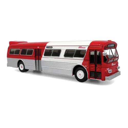 1980 GM 53102 (Fishbowl) Bus - Assembled -- Pittsburgh (white, silver, orange)