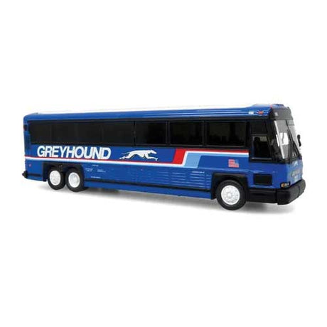 MCI D4000 Coach - Assembled -- Greyhound (blue, white, red, black)