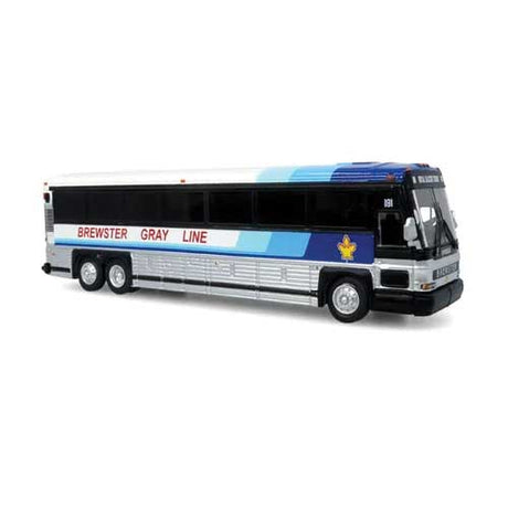 MCI D4000 Coach - Assembled -- Brewster Gray Line (blue, silver, red, black)