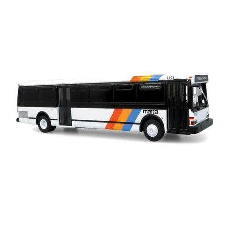 Grumman 870 Transit Bus - Assembled -- MARTA, Atlanta, Georgia (white, blue, yellow, red, black)