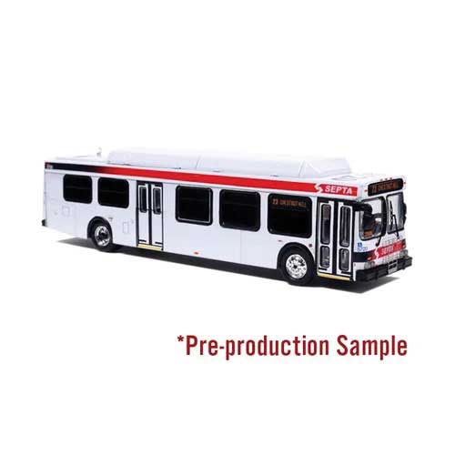 New Flyer D40LF Transit Bus - Assembled -- SEPTA Philadelphia (white, red, blue)