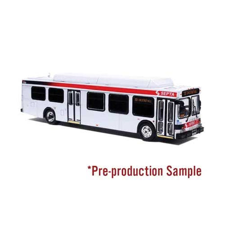 New Flyer D40LF Transit Bus - Assembled -- SEPTA Philadelphia (white, red, blue)