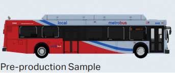 New Flyer C40LF Transit Bus - Assembled -- MWATA Washington (white, red, blue)