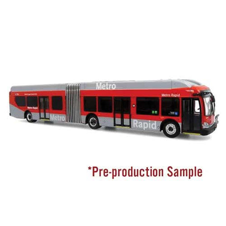 New Flyer Xcelsior XN60 Articulated Bus - Assembled -- METRO Los Angeles (red, gray)
