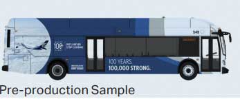 New Flyer Xcelsior XN40 Bus - Assembled -- Delta (100th Anniversary, blue, white)