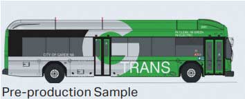 Gillig BEB Transit Bus - Assembled -- City of Gardena (white, green, black)