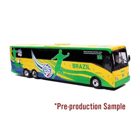 VanHool CX-45 Motorcoach Bus - Assembled -- World Cup Brazil Soccer Team (yellow, green, blue)-1