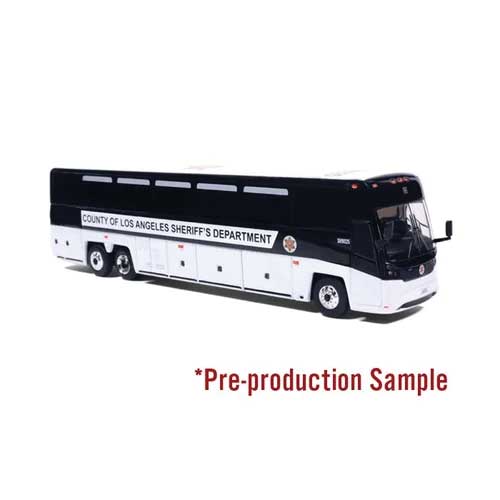 MCI D4520 Motorcoach Bus - Assembled -- Los Angeles County Sheriff's Department (black, white)-1
