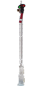Operating Semaphore - Brass - Assembled -- Single-Arm, R-R-G Lens with Relay Base, LEDs