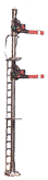 Double-Headed Semaphore - Brass - Assmebled -- 1.5-Volt Lamps (green/yellow/red), Two 3-Position Arms