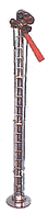 Lower Quadrant Train Order Board -- Assembled, Brass, 1.5 Volt Lamp, Three Position Arm (red, red, green)