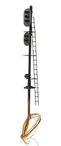 Ground Mast Signal -- US&S Type R-2; 2-Head, 3 over 2 Light
