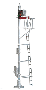 LED Upper-Quadrant 3-Light/Position Semaphore Signal -- Chicago & North Western Style, Square Arm