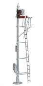 LED Upper-Quadrant 3-Light/Position Semaphore Signal -- Chicago & North Western Style, Square Arm
