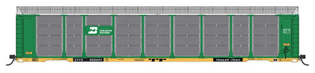 Tri-Level Enclosed Auto Rack - Ready to Run -- Burlington Northern ETTX #852251 (Cascade Green, yellow, black, white, silve
