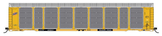 Tri-Level Enclosed Auto Rack - Ready to Run -- Chicago & North Western ETTX #701402 (yellow, black, red, silver)