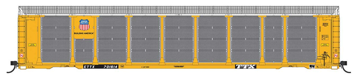 Tri-Level Enclosed Auto Rack - Ready to Run -- Union Pacific ETTX #701571 (yellow, black, silver, Building America Logo)