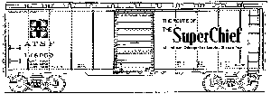 40' AAR Single-Door Boxcar -- Santa Fe "Super Chief" Ship & Travel (Mineral Brown w/white lettering)