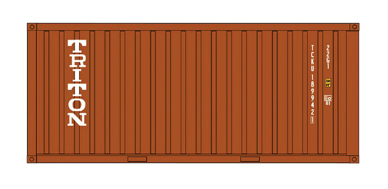 20' Corrugated Container w/Corrugated Doors - Assembled -- Triton (brown)