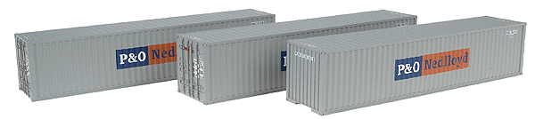 40' Corrugated Container 2-Pack - Ready to Run -- P&O - NEDLLOYD-1