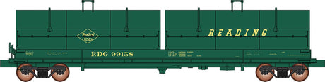 Evans 100-Ton Coil Car with Angled Hoods - Ready to Run -- Reading (green, yellow)