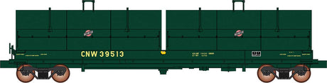 Evans 100-Ton Coil Car with Angled Hoods - Ready to Run -- Chicago & North Western (green, small logo)