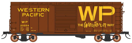 1937 AAR 10'6" Boxcar, 4-3-1 Improved Dreadnaught Ends, 6' Door - Ready to -- Western Pacific (Boxcar Red, yellow, Large WP, Western Way Slogan)