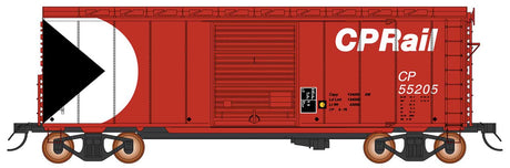 1937 AAR 10'6" Boxcar, 4-3-1 Improved Dreadnaught Ends, 6' Door - Ready to -- Canadian Pacific (Action Red, white, black, Multimark Logo)