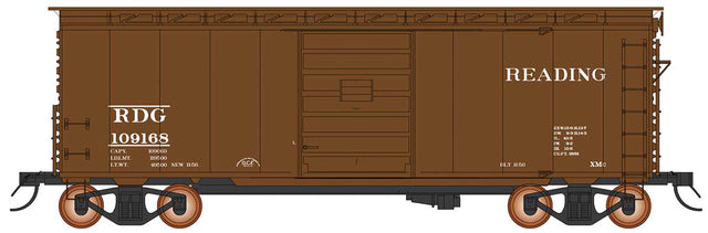 1938 AAR 10'6" Boxcar, 4-3-1 Improved Dreadnaught Ends - Ready to Run -- Reading (Boxcar Red)