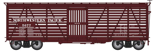 Harriman 40' Stock Car - Ready to Run -- Northwestern Pacific (Boxcar Red)