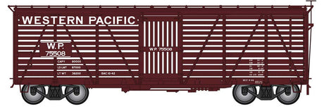 Harriman 40' Stock Car - Ready to Run -- Western Pacific (Boxcar Red)