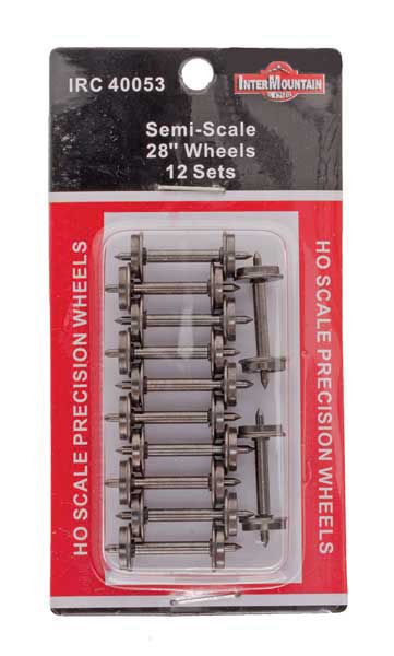All Brass Insulated Wheel Sets pkg(12) -- 28" Semi-Scale