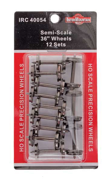 All Brass Insulated Wheel Sets pkg(12) -- 36" Semi-Scale