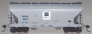 ACF Center Flow 2-Bay Covered Hopper -- Southdown, Inc. (gray & blue w/black & white lettering)