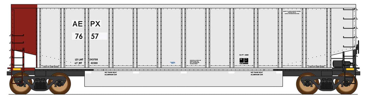 14-Panel Coalporter(R) Coal Gondola - Ready to Run - Value Line -- American Electric Power AEPX (aluminum, Boxcar Red)