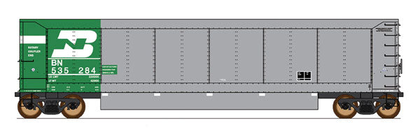 AeroFlo Coal Gondola - Ready to Run -  Value Line -- Burlington Northern (silver, Cascade Green, white)