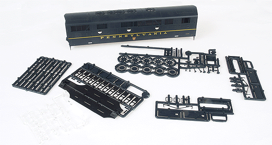 EMD Diesel F7B Shell Kit -- Pennsylvania RR (Brunswick Green, yellow striping, red & yellow Pennsy logo)
