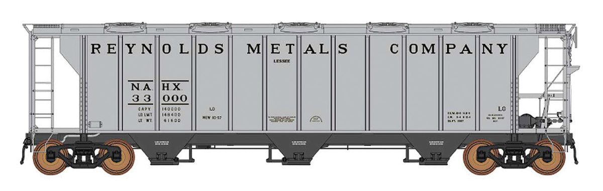 ACF 2927 Cu. Ft. Covered Hopper - Ready to Run -- Reynolds Metals NAHX (gray)