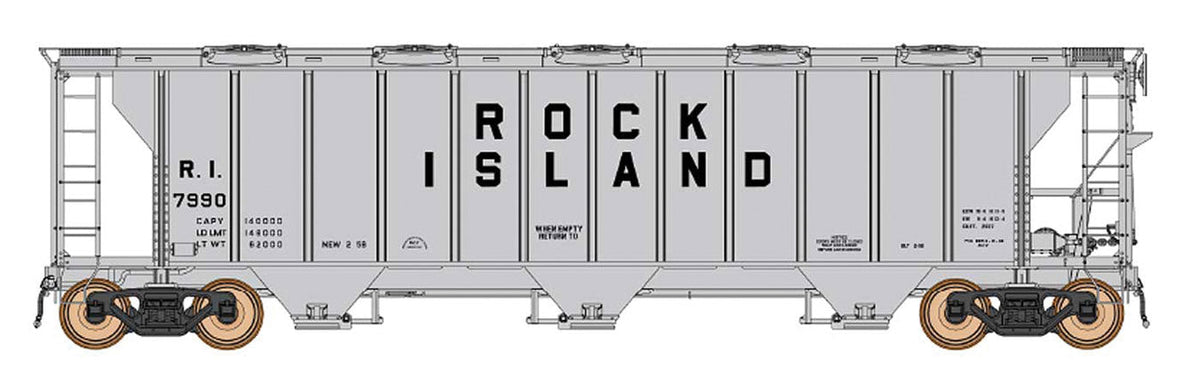 ACF 2927 Cu. Ft. Covered Hopper - Ready to Run -- Rock Island (gray)