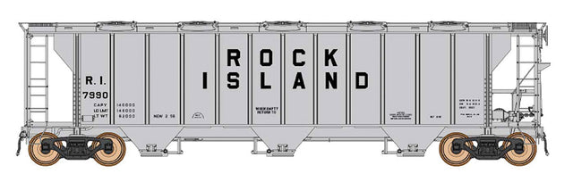 ACF 2927 Cu. Ft. Covered Hopper - Ready to Run -- Rock Island (gray)