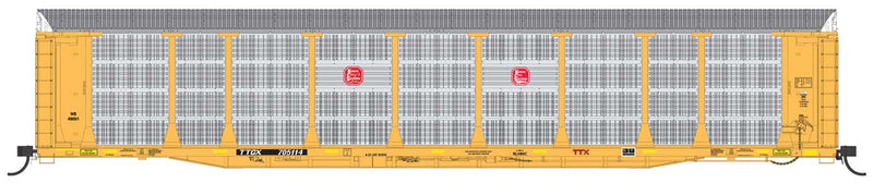 Bi-Level Auto Rack - Ready to Run -- Kansas City Southern (yellow, TTX red logo, dual KCS and KCSM Logos)