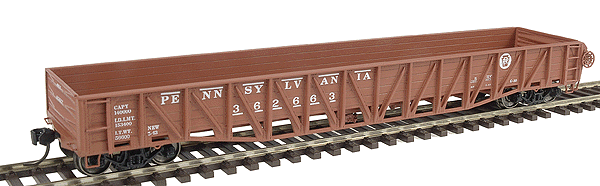Tichy Train Group War Emergency Gondola - Assembled -- Pennsylvania Railroad (Pennsy Freight Car Red w/white lettering)