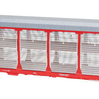 Bi-Level Auto Rack - Ready to Run -- Soo Line Rack & Flat (red)