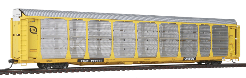 Bi-Level Auto Rack - Ready to Run -- Florida East Coast (Yellow); Trailer-Train (Yellow, black)