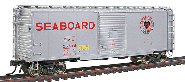 40' PS-1 Boxcar - Ready to Run -- Seaboard Air Line (silver, red, Heart Logo) (CANCELLED)
