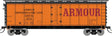 R-40-23 Steel Ice Reefer - Ready to Run -- Armour (1960s, orange, black, red)