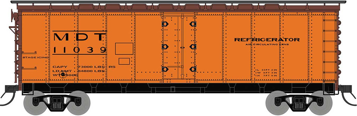 R-40-23 Steel Ice Reefer - Ready to Run -- Merchants Despatch MDT (1960s, orange, black)