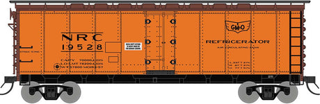 R-40-23 Steel Ice Reefer - Ready to Run -- Gulf, Mobile & Ohio NRC (1960s, orange, black, Wing Logo)